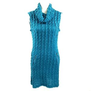 Cowlneck Sweater Dress Sleeveless Size Large